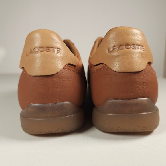 Lacoste Men's Angular 222-4 Sneakers Low-Top Shoes Brown/Off White Size US 9 - Picture 5 of 11